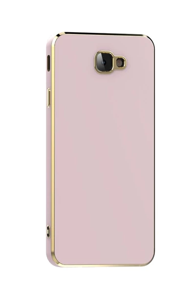 Galaxy J7 Prime Kılıf Kamera Korumalı Altın Kenar Tasarım Silikon ürün görseli 1