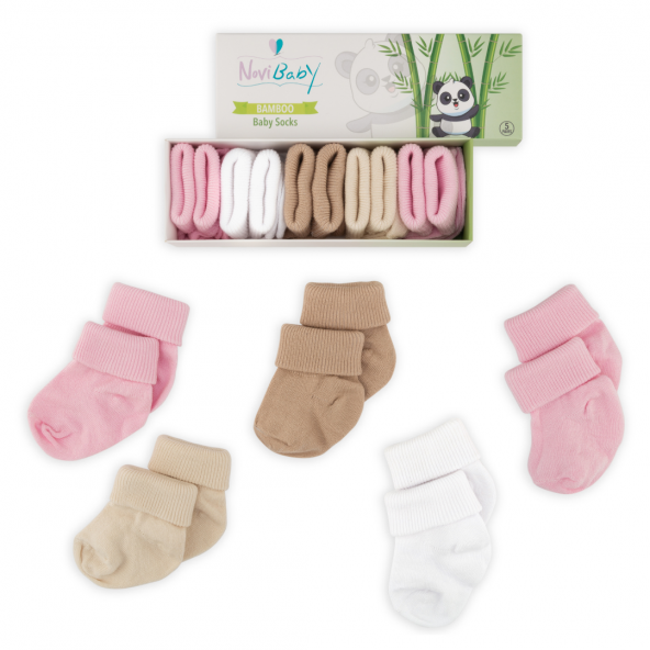 Novibaby 5li Bambu Yenidoğan Bebek Çorap I Sweet I 0-6 ay ürün görseli 1