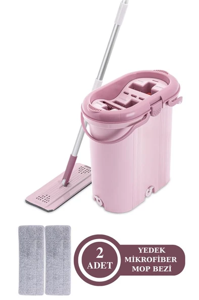 Flora 3 Bölmeli Trio Tablet Mop Temizlik Seti ve 2 Adet Yedek Mikrofiber Mop Bezi ürün görseli 1