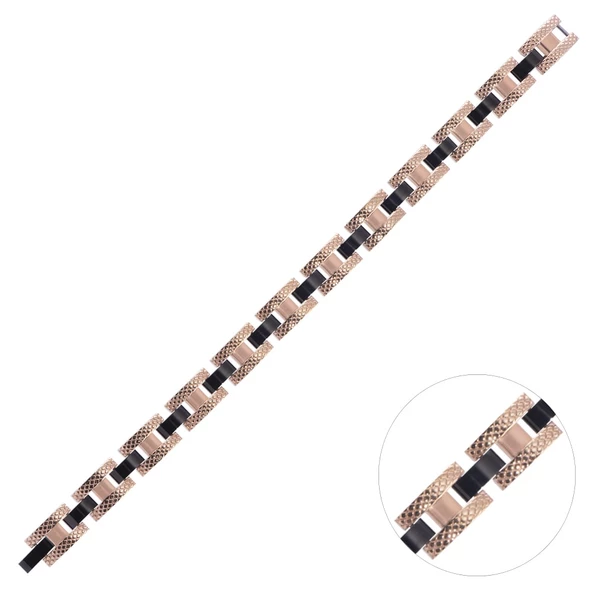 Nusnus Erkek Çelik Bileklik CB 5004 Siyah-Sarı ürün görseli 1