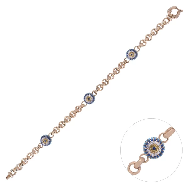 Nusnus Nazar Bocuğu Kadın Bileklik ZNC 2200 11.20 GR Gold ürün görseli 1