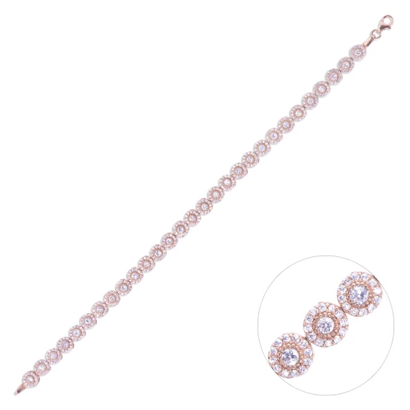 Nusnus Kadın Gümüş Bileklik Rose Gold 12.6 GR ürün görseli 1