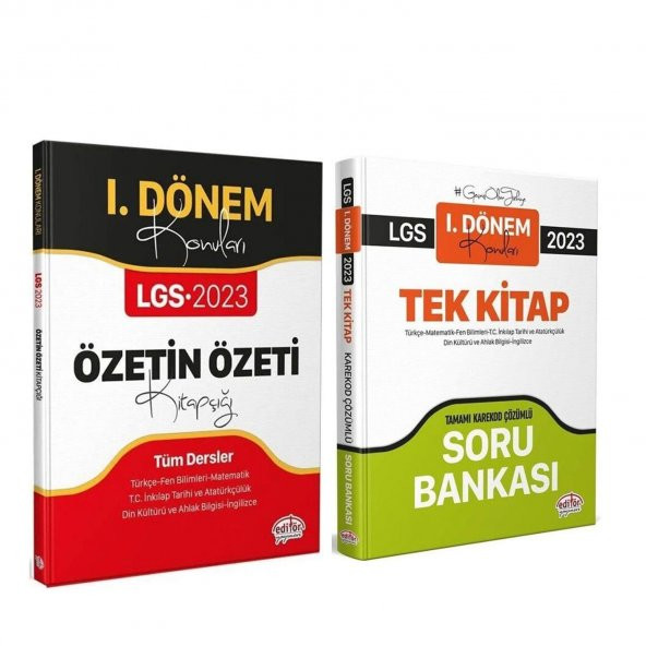 Editör Yayınları 2023 8.Sınıf LGS Tüm Dersler 1.Dönem Konu ve Soru Bankası Seti 2 Kitap ürün görseli 1