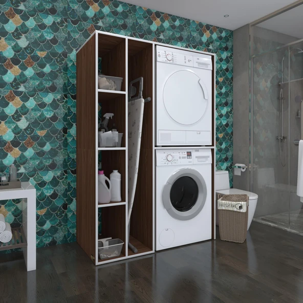 Kenzlife çamaşır-kurutma makinesi dolabı alyusha sol cvz 180*120*60 banyo kapaksız arkalıksız ürün görseli 1