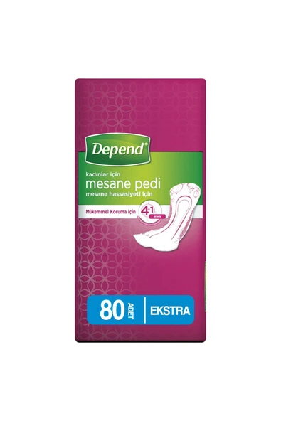 Depend MESANE PEDİ KADIN EKSTRA 10 LU 8 PAKET ürün görseli 1