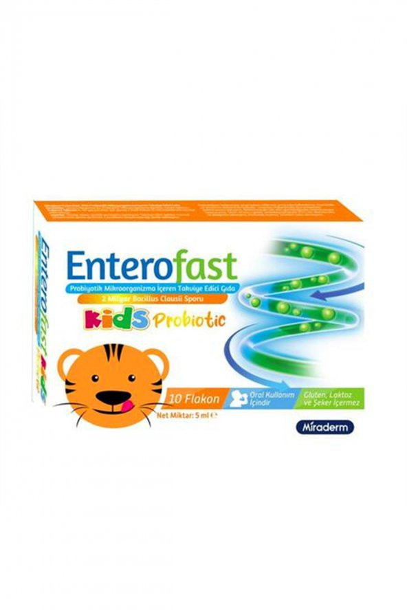 Miraderm Enterofast Kids Probiotic 10 Flakon ürün görseli 1