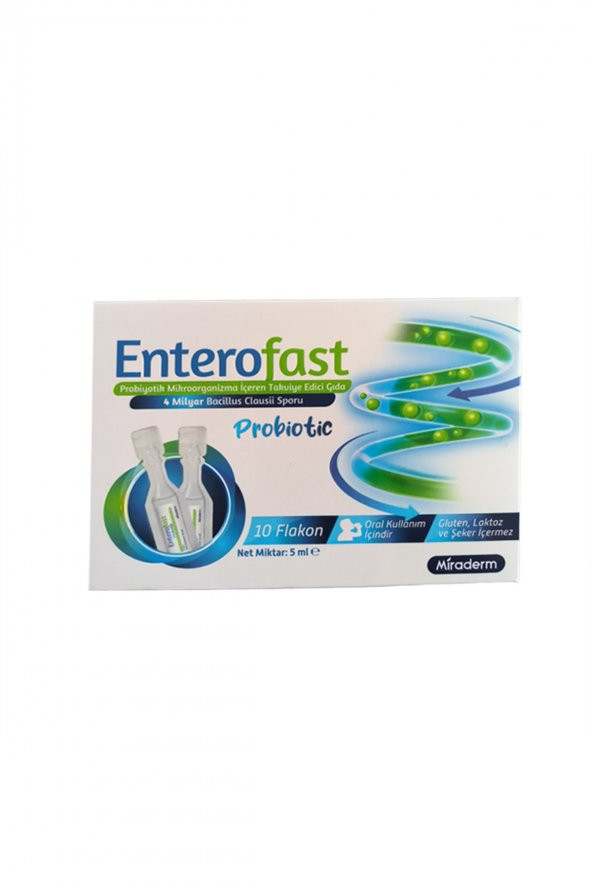 Miraderm Enterofast Probiotic 10 Flakon ürün görseli 1