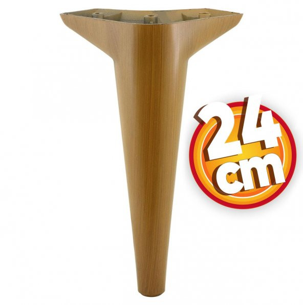 Lüks Mobilya Kanepe Sehpa TV Ünitesi Koltuk Ayağı 24 cm Kahverengi Ahşap Desenli Baza Ayak ürün görseli 1