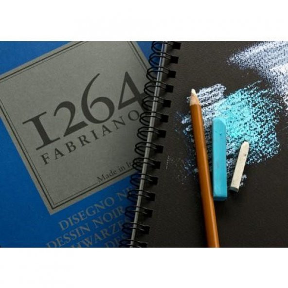 FABRIANO 1264 BLACK A4 - 200 GR - F-1264 SİYAH KAĞIT RESİM DEFTERİ - ÜST SPİRALLİ ürün görseli 1