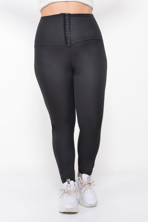 SAUNA SUIT Vücut Şekillendirici Toparlayıcı Ekstra Yüksek Bel Agraflı Termal Tayt ürün görseli 1