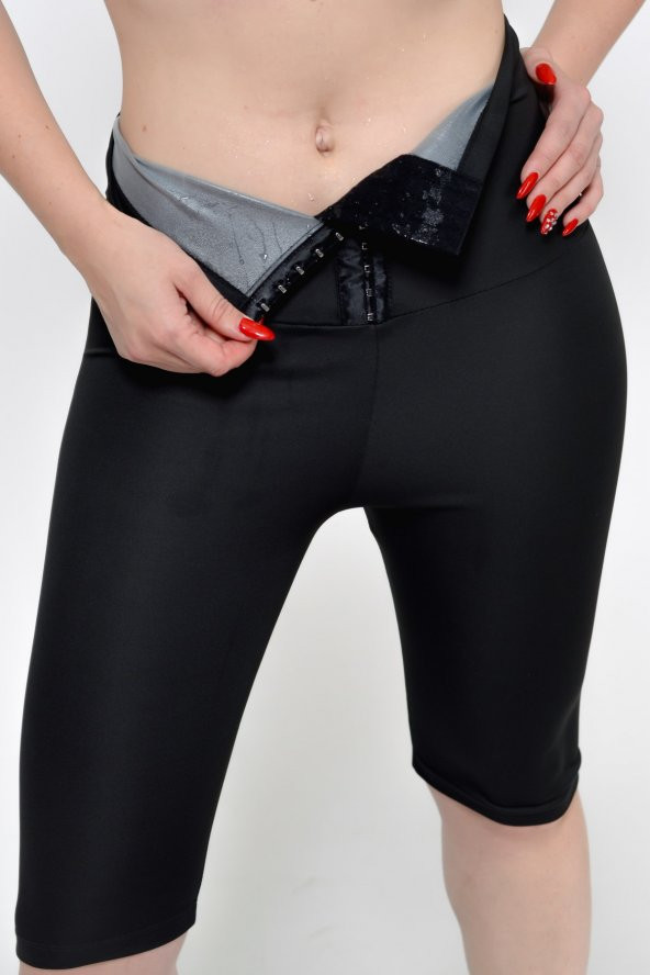 SAUNA SUIT Unisex 100 Orijinal 3 Kademeli Agraflı Termal Şort Ile Günlük Ve Spor Ile Terle Zayıfla Incelyky ürün görseli 1