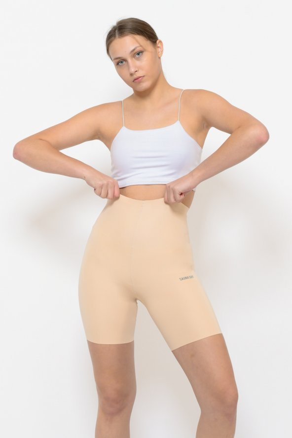 SAUNA SUIT İz Yapmaz Lazer Kesim Yüksel Bel  Paçalı Korse Göğüs Altı Beli Kaymaz ürün görseli 1