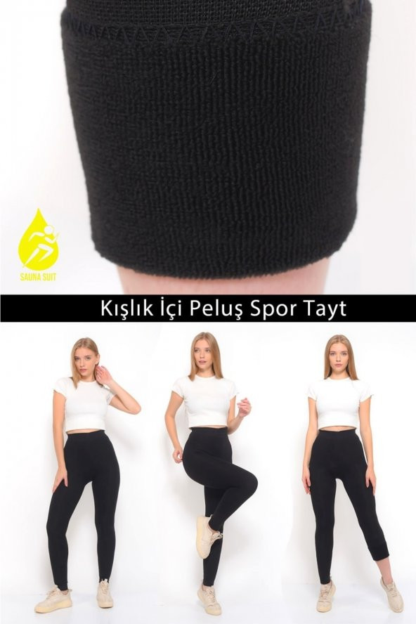 SAUNA SUIT Kadın Erkek Terletmeyen Kışlık Konforlu Sıcak Tutan Termal Likralı Tayt Yüksek Bel ürün görseli 1