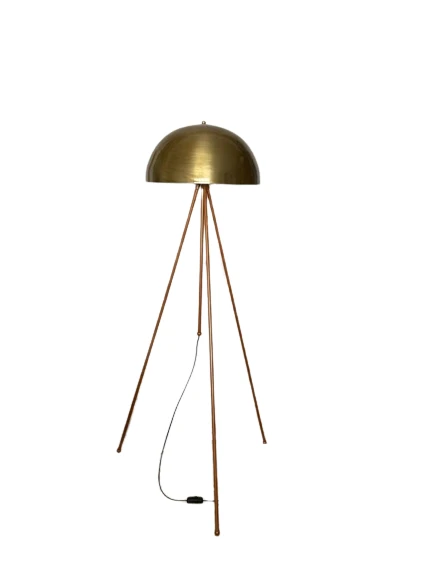 Rsylight Retro Metal Dekoratif Bakır Eskitme 3 Ayaklı Köşe Lambası Lambader ürün görseli 1