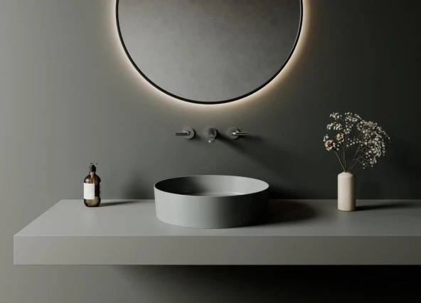 Creavit Loop Ø 45 cm Set Üstü Çanak Lavabo COOLGREY LP145 - Resim 2