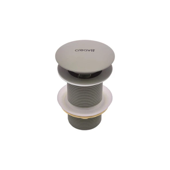 Creavit SF030 Pop-Up Sifon Başlığı Cool Grey Taşmasız Krom Lavabo Tapası Basmalı ürün görseli 1