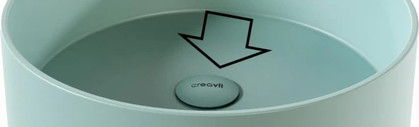 Creavit SF030 Pop-Up Sifon Başlığı Nil Yeşili Taşmasız Krom Lavabo Tapası Basmalı ürün görseli 1