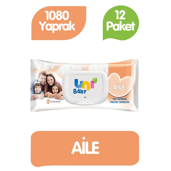 Uni Baby Aile Islak Havlu Mendil 90x12 1080 Yaprak ürün görseli 1