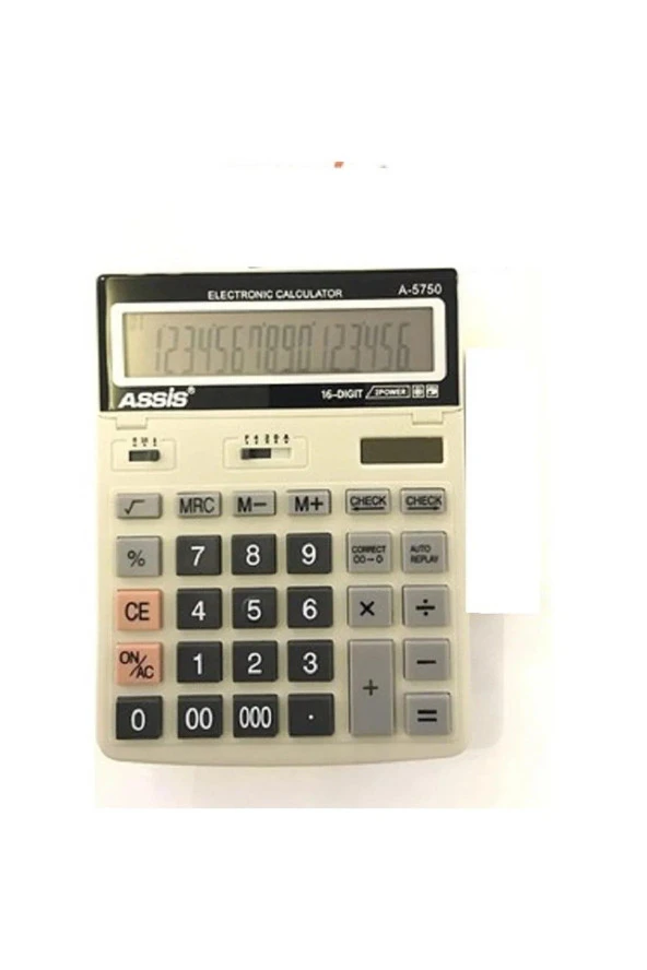 Cassa Elektronik Hesap Makinesi 16 Basamak Gri 16 Basamaklı Masaüstü Hesap Makinası ürün görseli 1