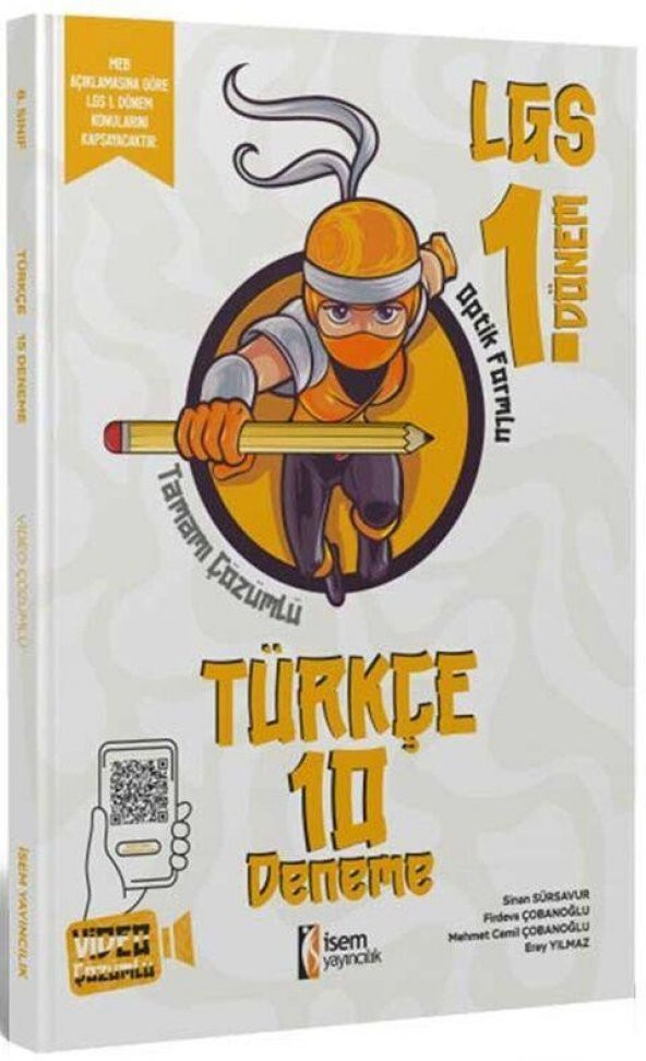 8. Sınıf LGS 1. Dönem Türkçe 10 Branş Deneme İsem Yayınları ürün görseli 1