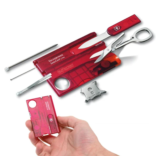 Victorinox SwissCard Lite Ruby 0.7300.T Şeffaf Kırmızı 13F ürün görseli 1