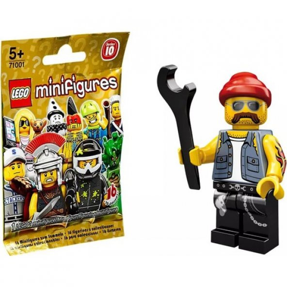Lego 71001 Minifigür Seri 10 - 16 Motorcycle Mechanic ürün görseli 1