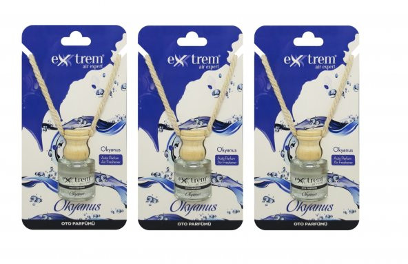 Extrem Okyanus Oto Parfümü  3 Adet x 8ml ürün görseli 1
