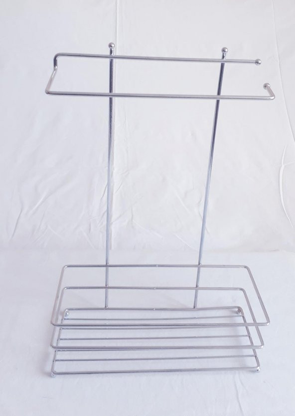 Banyo  Düzenleyici Organizer Havluluk  Diş Macunluğu ve Fırçalık  Krom Paslanmaz Masa Üzeri Standı ürün görseli 1