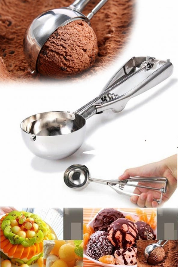 Dondurma Kaşığı Paslanmaz Çelik Çek Bırak Dondurma Kepçesi Pratik Dondurma Servis Kaşığı ürün görseli 1