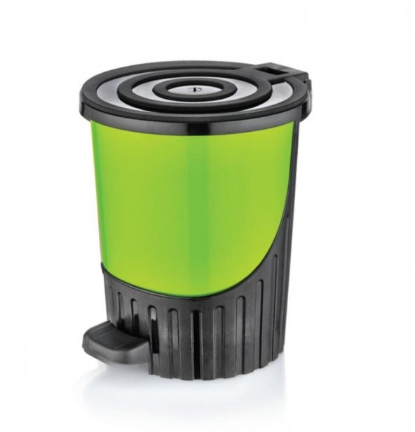Plastik 5 lt Renkli Pedallı Çöp Kovası - Resim 2