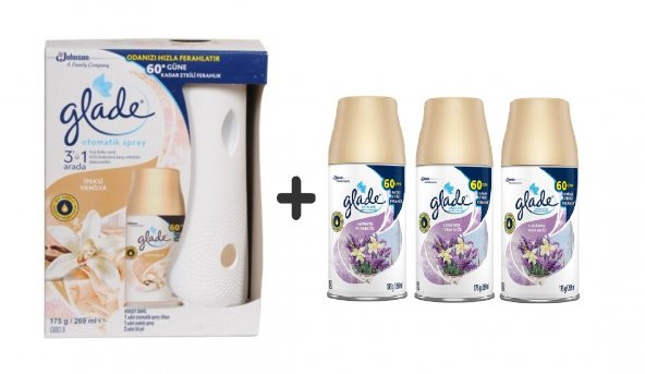 Glade Otomatik Sprey +  Ipeksi Vanilya Yedek  269  Ml+ Lavanta Ferahlığı  + 3 X 269  Ml ürün görseli 1