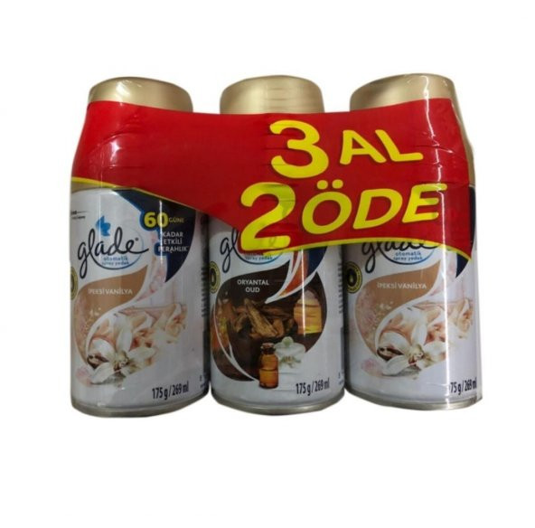 Glade Otomatik Sprey Oda Kokusu Yedek Ipeksi Vanilya+oryantal Oud 3x269 Ml ürün görseli 1