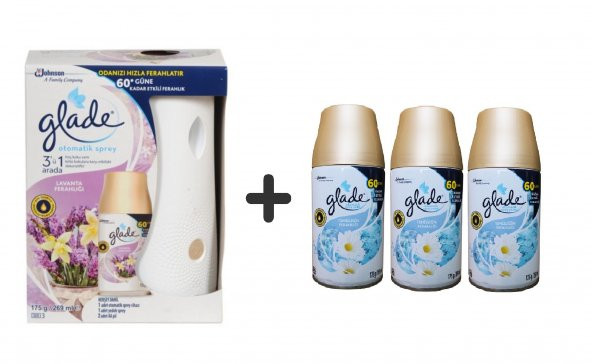 Glade Otomatik Sprey Sistem + Lavanta Ferahlığı +Temizliğin  Ferahlığı 3 x 269 Ml ürün görseli 1