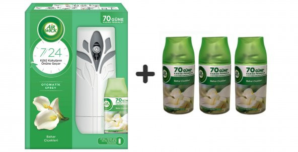 Air Wick Oda Kokusu Freshmatic Bahar Çiçekleri Kit+ Yedek 250 Ml + 70 Güne Kadar Ferahlık 3 x 250 Ml ürün görseli 1