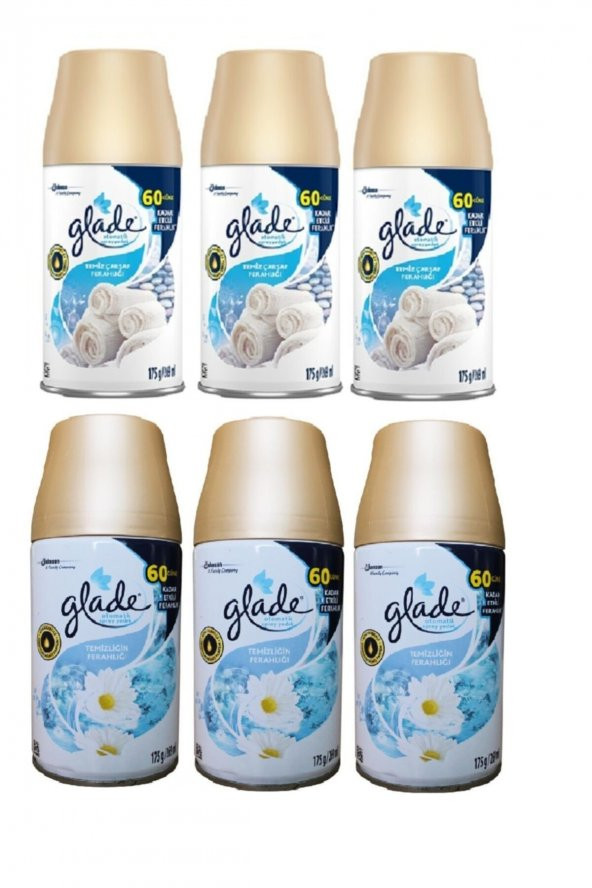 Glade Oda Kokusu Yedek Sprey Temiz Çarşaf Ferahlığı  3 x 269 Ml x Temizliğin  Ferahlığı 3 x 269 Ml ürün görseli 1