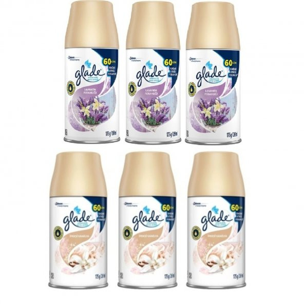 Glade Oda Kokusu x Yedek Sprey Lavanta Ferahlığı 3 X 269 Ml +  Yedek Ipeksi Vanilya 3 X 269 Ml ürün görseli 1