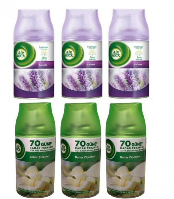 Air Wick Oda Kokusu Mega Fırsat Lavanta 3 Adet 250 ml Freshmatic Bahar Çiçekleri 3 X 250 Ml ürün görseli 1