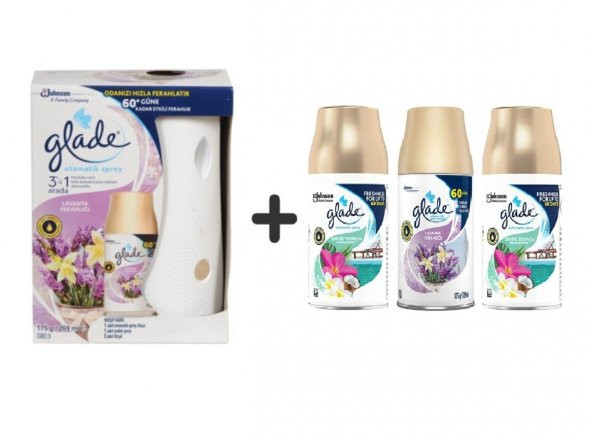 Glade Otomatik Sistem+ Lavanta + Tropikal Floral x Lavanta Ferahlığı x Tropikal Floral  3x269 Ml ürün görseli 1