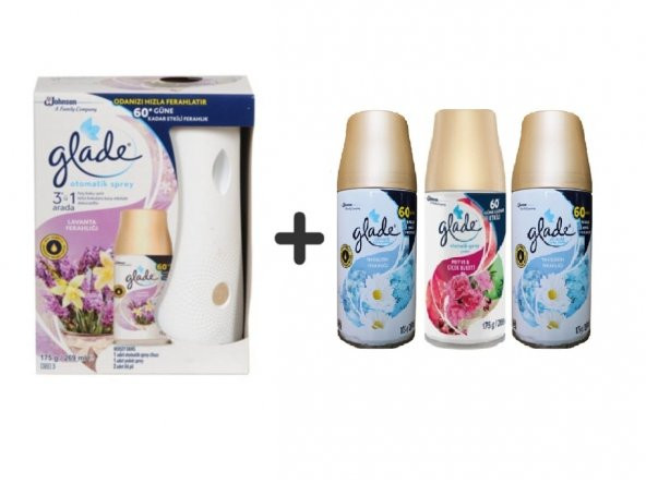 Glade Otomatik Sistem+ Lavanta +Temizliğin Ferahlıx Meyve& Çiçek Buketix Temizliğin Ferahlı 3x269ml ürün görseli 1
