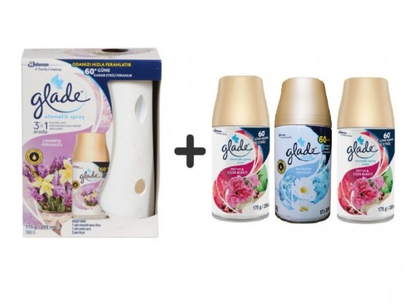 Glade Otomatik Sistem+ Lavanta Ferahlı+ Meyve&Çiçek Buketix Temizliğin Ferahlıx Meyve& Çiçek 3 x 269ml ürün görseli 1