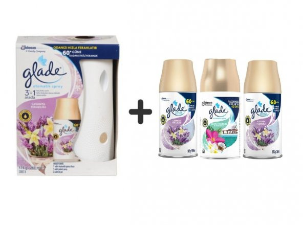 Glade Otomatik Sistem + Lavanta Ferahlığı x Tropikal Floral x Lavanta Ferahlığı 3 X 269 Ml ürün görseli 1