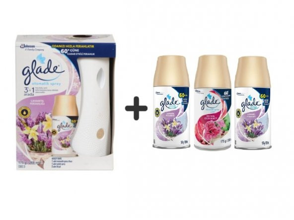 Glade Otomatik Sistem + Lavanta Ferahlığı x Meyve& Çiçek Buketi x Lavanta Ferahlığı 3 x 269 Ml ürün görseli 1