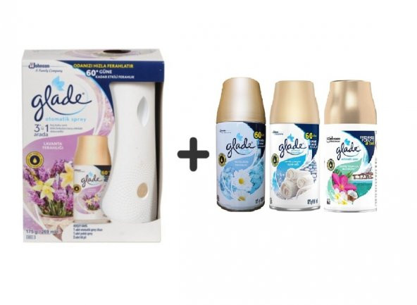 Glade Otomatik Sistem+ Lavanta + Temizliğin Ferahlı x Temiz Çarşaf Ferahlı x Tropikal Floral 3x269 ml ürün görseli 1
