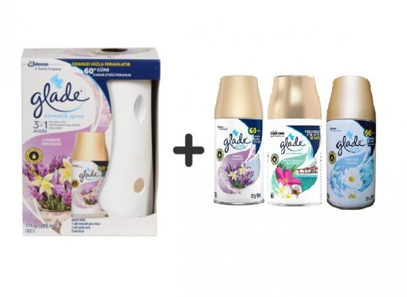 Glade Otomatik Sistem+ Lavanta Ferahlığı+ Lavanta x Tropikal Floralx Temizliğin Ferahlığı 3X269Ml ürün görseli 1