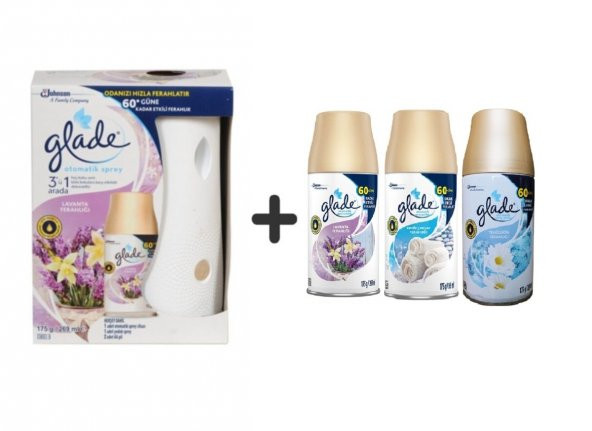 Glade Otomatik Sistem+Lavanta +Lavanta x Temiz Çarşaf Ferahlığı x Temizliğin Ferahlı 3x269ml ürün görseli 1