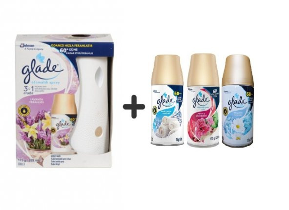 Glade Otomatik Sistem Lavanta +Temiz Çarşaf Ferahlıx Meyve&Çiçek Buketi x Temizliğin Ferahlı 3x269ml ürün görseli 1