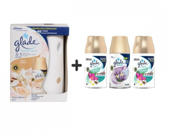 Glade Otomatik Sprey+ Ipeksi Vanilya+ Tropikal Floral x Lavanta x Tropikal Floral 3x269 Ml ürün görseli 1