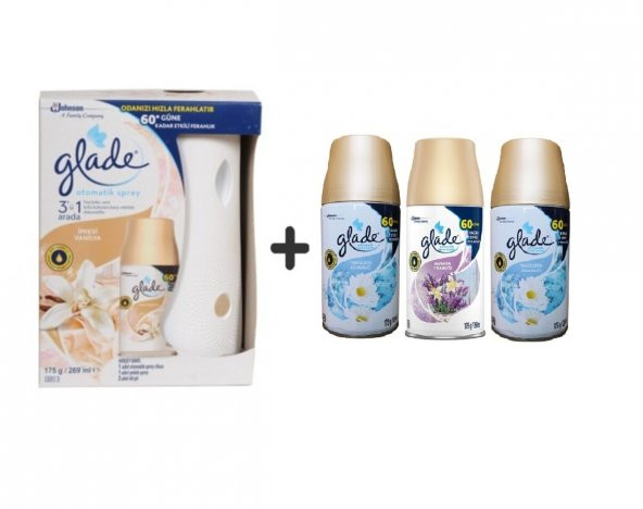 Glade Otomatik Sprey+ Ipeksi Vanilya+ Temizliğin Ferahlığıx Lavanta x Temizliğin Ferahlı 3x269 Ml ürün görseli 1