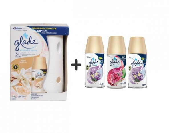 Glade Otomatik Sprey + İpeksi Vanilya +  Lavanta Ferahlığı x Meyve&çiçek Buketix Lavanta 3x269 Ml ürün görseli 1