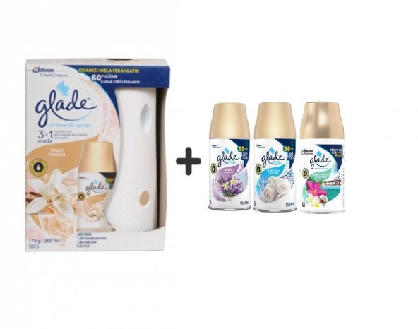 Otomatik Sprey + Ipeksi Vanilya + Lavanta Ferahlığı x Temiz Çarşaf Ferahlığı x Tropikal Floral + 3 x 269 ml ürün görseli 1